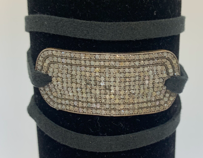 Black Diamond Bar on Suede Ribbon