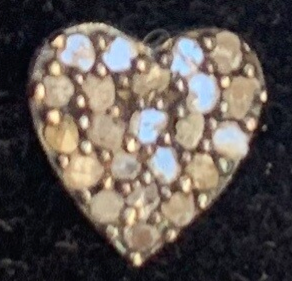 Black Diamond Heart Stud Earring