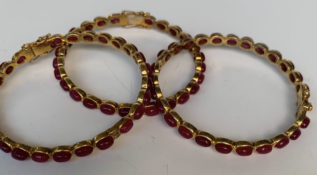 Garnet Gold Bangle Bracelet