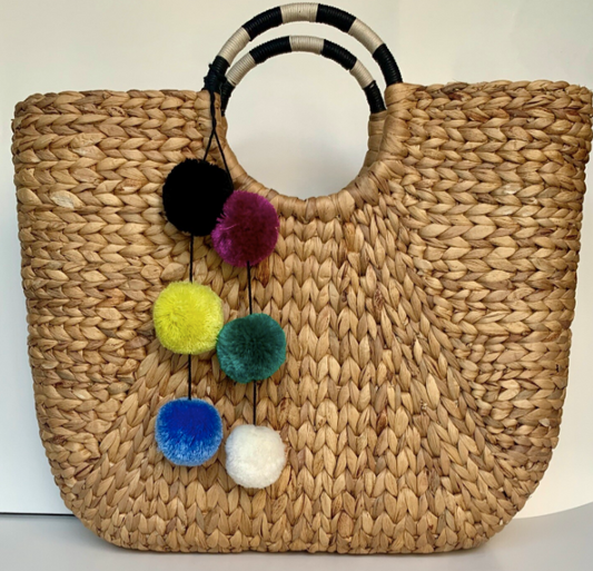 Hard Straw Beach Bag