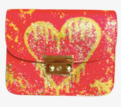 "Heart" Red Graffiti Square Bag