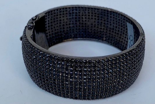 12 Row Black Spinel Cuff